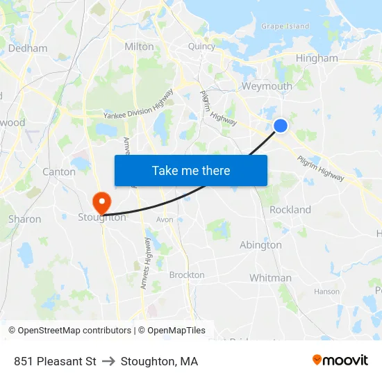 851 Pleasant St to Stoughton, MA map