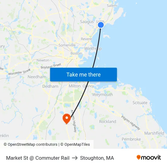 Market St @ Commuter Rail to Stoughton, MA map
