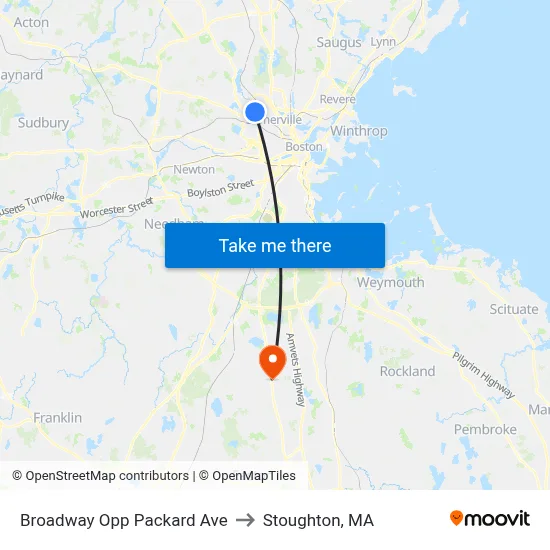 Broadway Opp Packard Ave to Stoughton, MA map