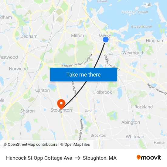 Hancock St Opp Cottage Ave to Stoughton, MA map