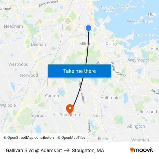 Gallivan Blvd @ Adams St to Stoughton, MA map