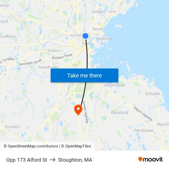 Opp 173 Alford St to Stoughton, MA map