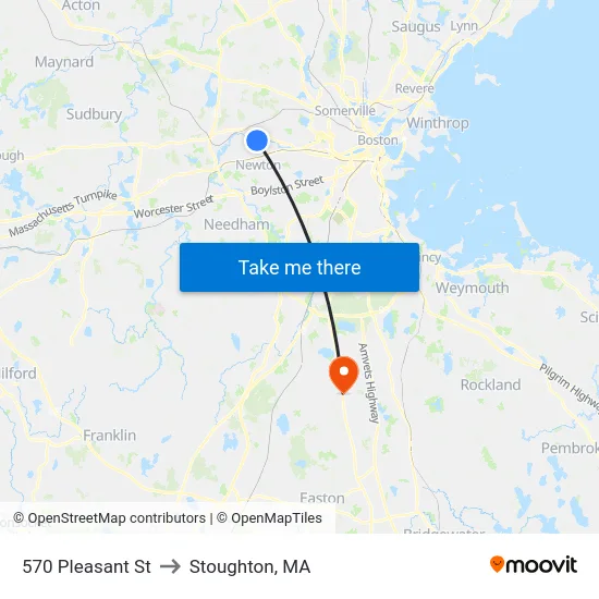 570 Pleasant St to Stoughton, MA map