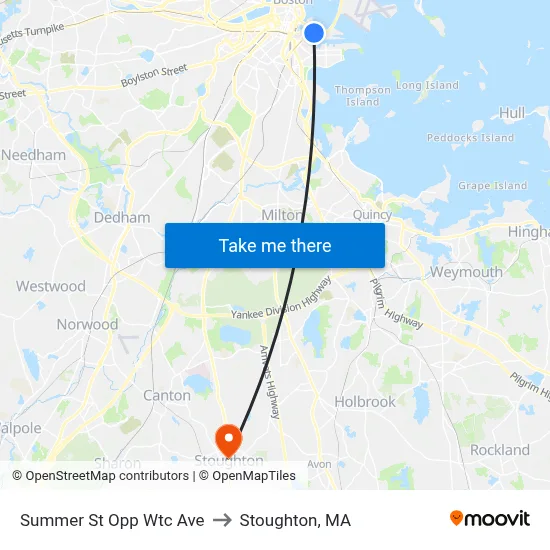 Summer St Opp Wtc Ave to Stoughton, MA map