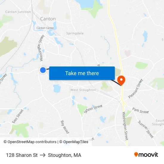 128 Sharon St to Stoughton, MA map