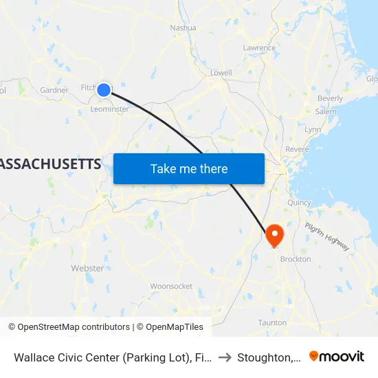 Wallace Civic Center (Parking Lot), Fitchburg to Stoughton, MA map