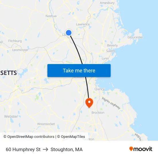 60 Humphrey St to Stoughton, MA map
