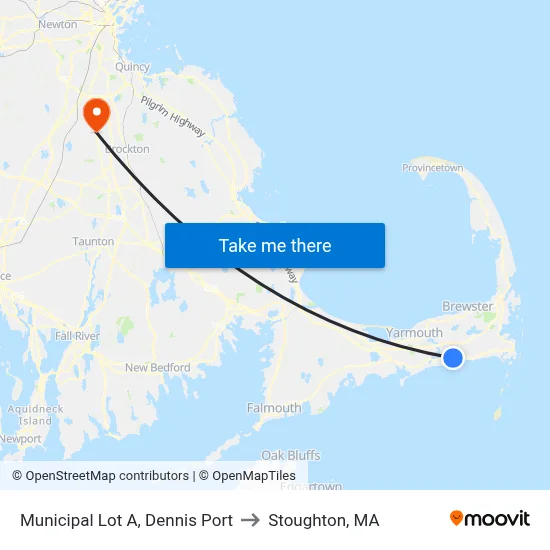 Municipal Lot A, Dennis Port to Stoughton, MA map