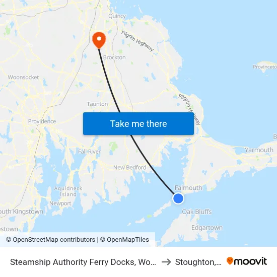 Steamship Authority Ferry Docks, Woods Hole to Stoughton, MA map