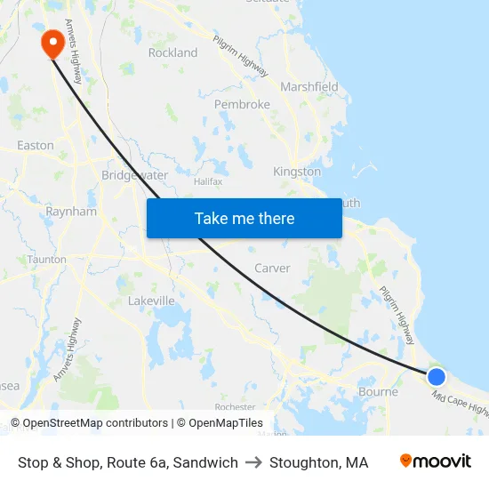 Stop & Shop, Route 6a, Sandwich to Stoughton, MA map