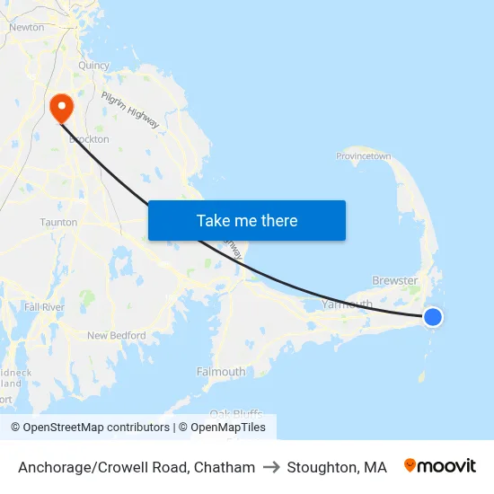 Anchorage/Crowell Road, Chatham to Stoughton, MA map