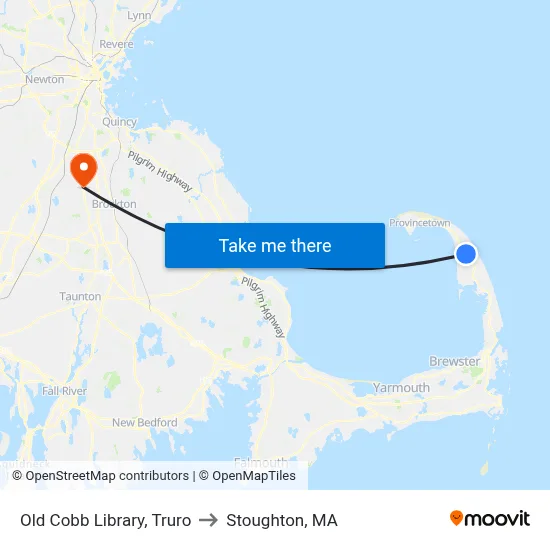 Old Cobb Library, Truro to Stoughton, MA map