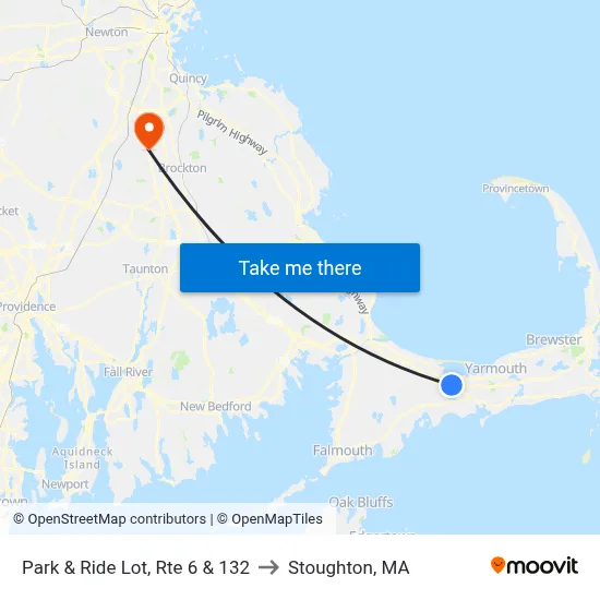 Park & Ride Lot, Rte 6 & 132 to Stoughton, MA map