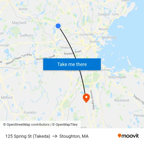 125 Spring St  (Takeda) to Stoughton, MA map