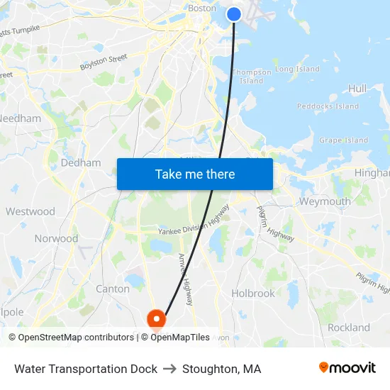 Water Transportation Dock to Stoughton, MA map