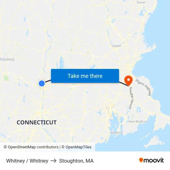 Whitney / Whitney to Stoughton, MA map