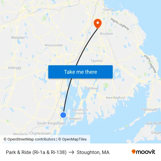 Park & Ride (Ri-1a & Ri-138) to Stoughton, MA map