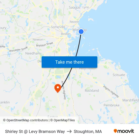 Shirley St @ Levy Bramson Way to Stoughton, MA map
