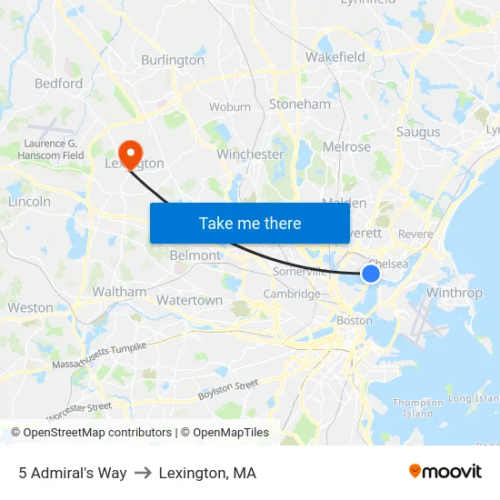 5 Admiral's Way to Lexington, MA map