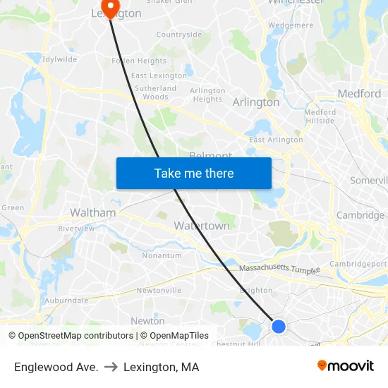 Englewood Ave. to Lexington, MA map