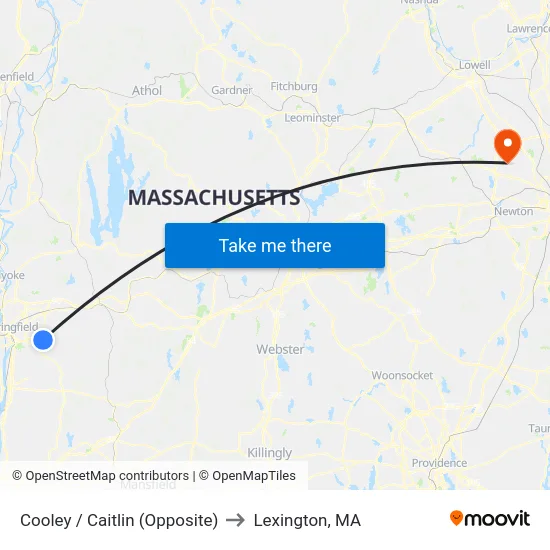Cooley / Caitlin (Opposite) to Lexington, MA map