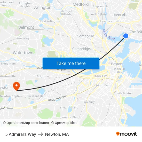 5 Admiral's Way to Newton, MA map