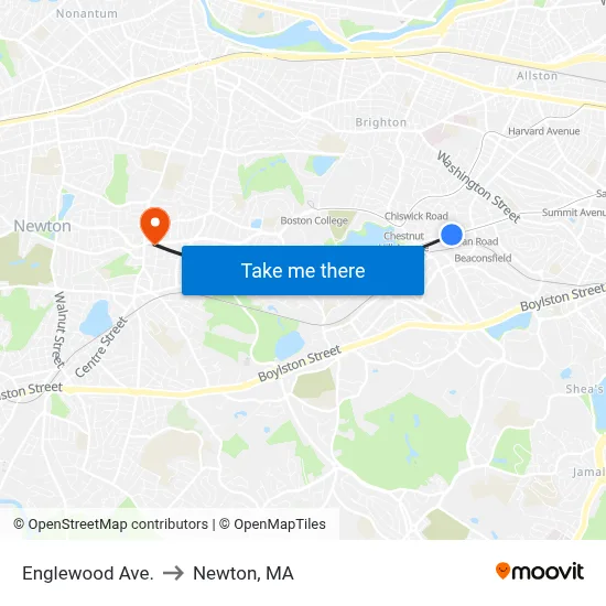 Englewood Ave. to Newton, MA map