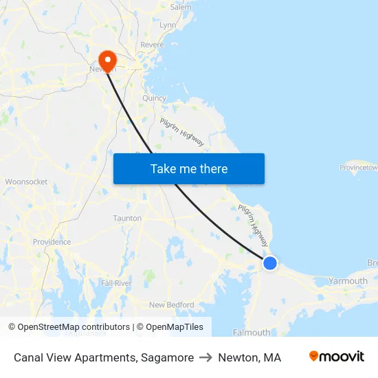 Canal View Apartments, Sagamore to Newton, MA map