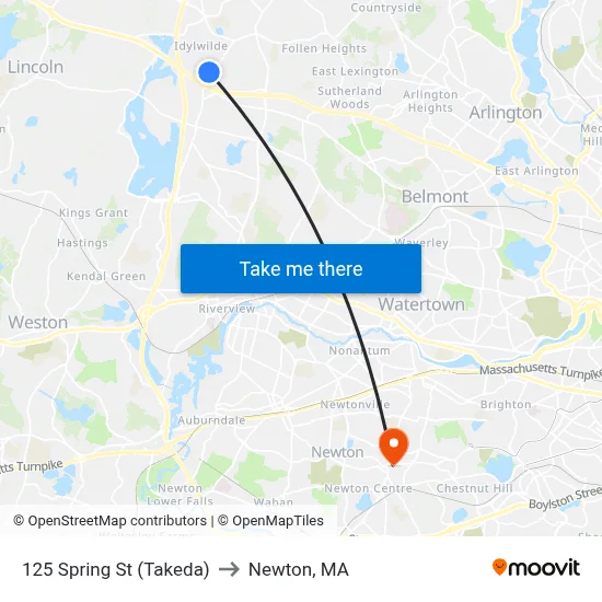 125 Spring St  (Takeda) to Newton, MA map