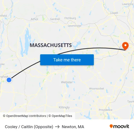 Cooley / Caitlin (Opposite) to Newton, MA map