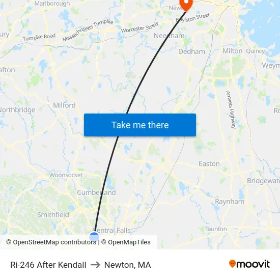 Ri-246 After Kendall to Newton, MA map