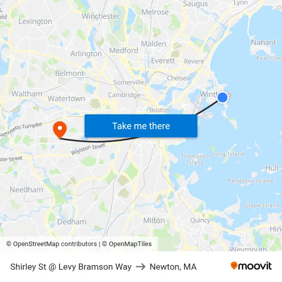 Shirley St @ Levy Bramson Way to Newton, MA map