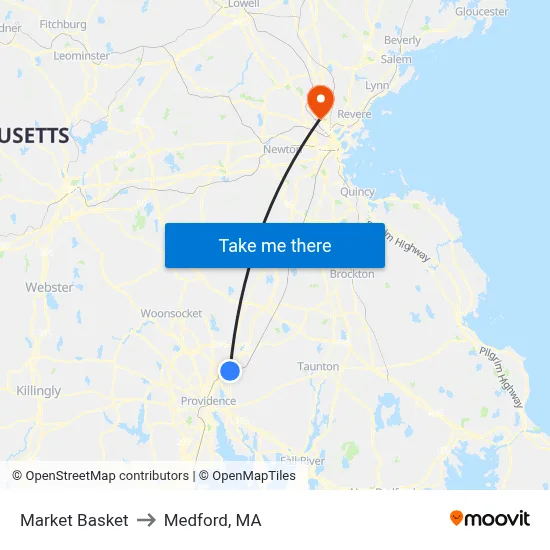 Market Basket to Medford, MA map