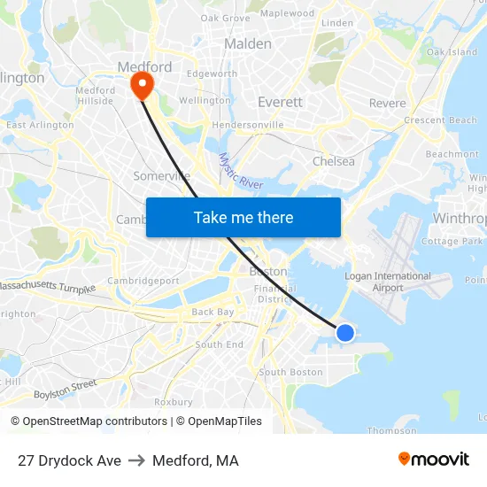 27 Drydock Ave to Medford, MA map