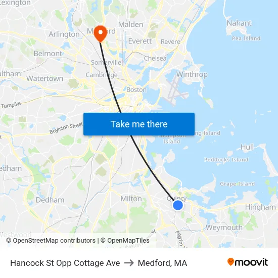 Hancock St Opp Cottage Ave to Medford, MA map