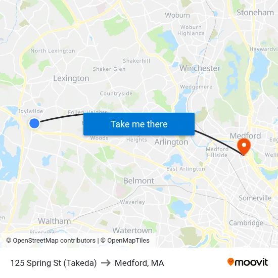125 Spring St  (Takeda) to Medford, MA map