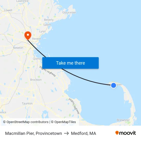 Macmillan Pier, Provincetown to Medford, MA map