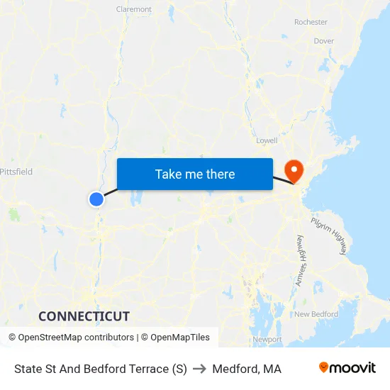 State St And Bedford Terrace (S) to Medford, MA map