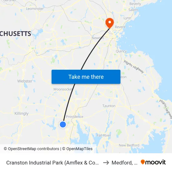 Cranston Industrial Park (Amflex & Comstock) to Medford, MA map