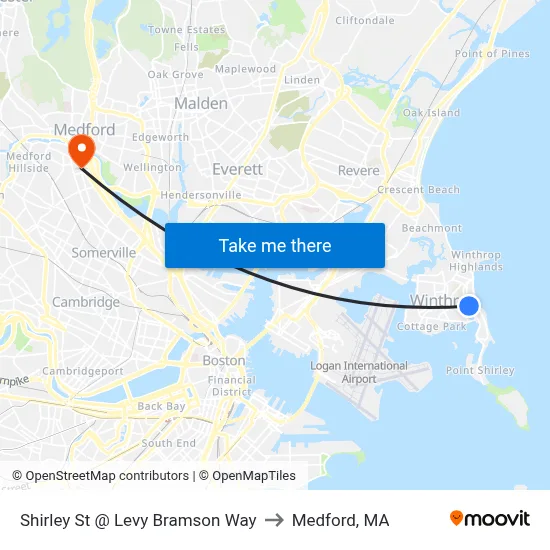 Shirley St @ Levy Bramson Way to Medford, MA map