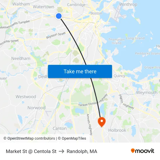 Market St @ Centola St to Randolph, MA map