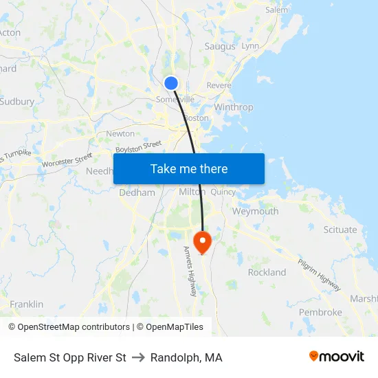 Salem St Opp River St to Randolph, MA map