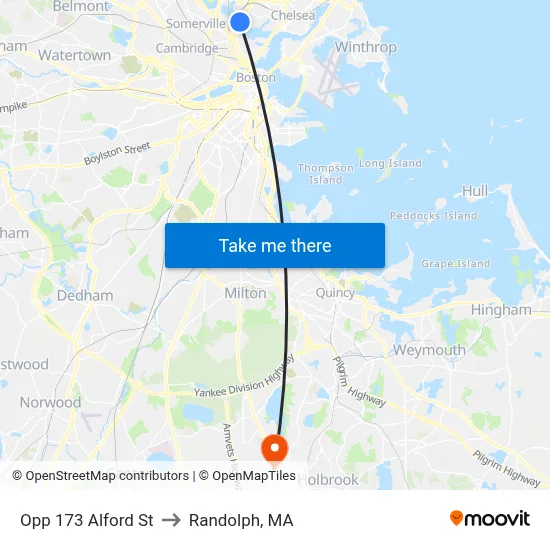Opp 173 Alford St to Randolph, MA map