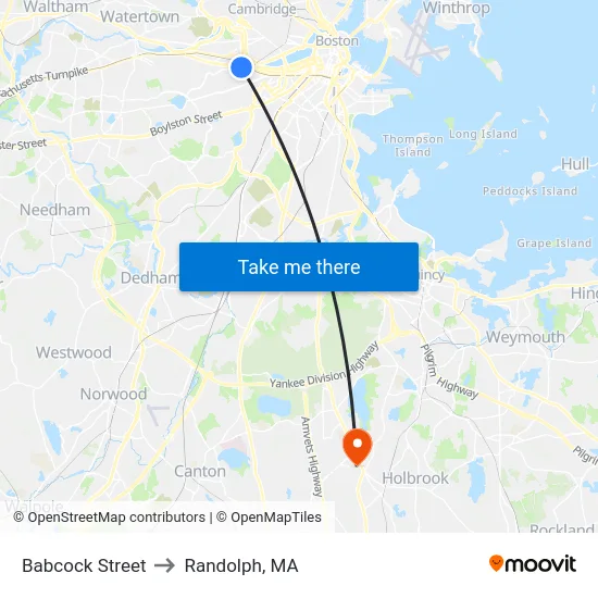 Babcock Street to Randolph, MA map