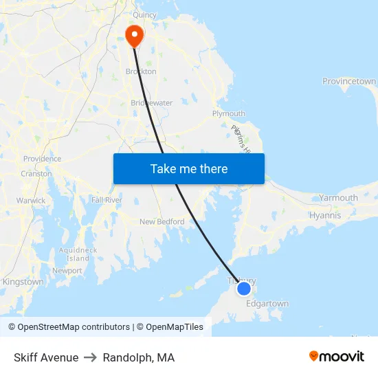 Skiff Avenue to Randolph, MA map