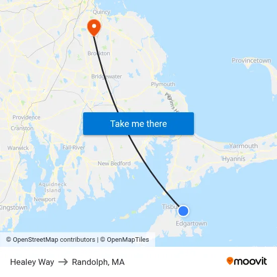 Healey Way to Randolph, MA map