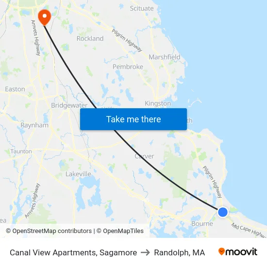 Canal View Apartments, Sagamore to Randolph, MA map