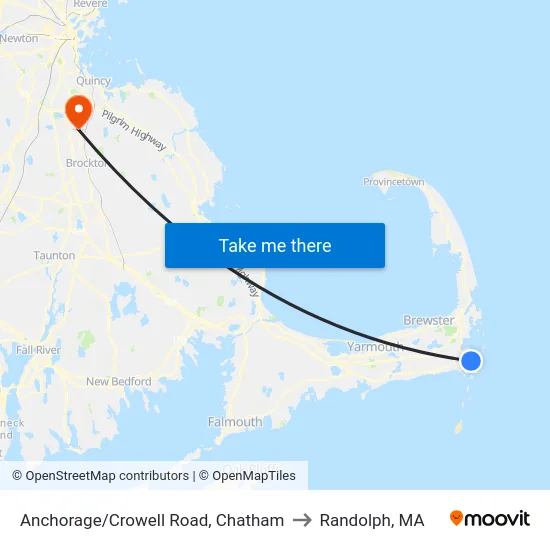 Anchorage/Crowell Road, Chatham to Randolph, MA map