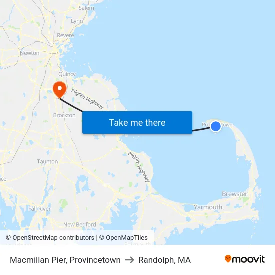 Macmillan Pier, Provincetown to Randolph, MA map