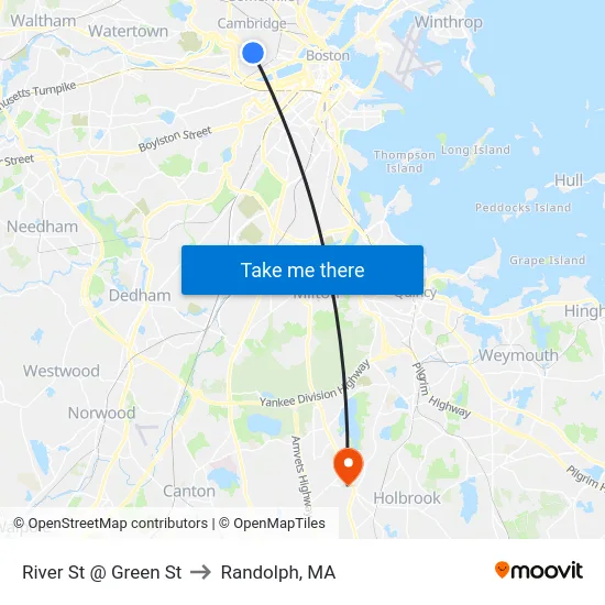 River St @ Green St to Randolph, MA map